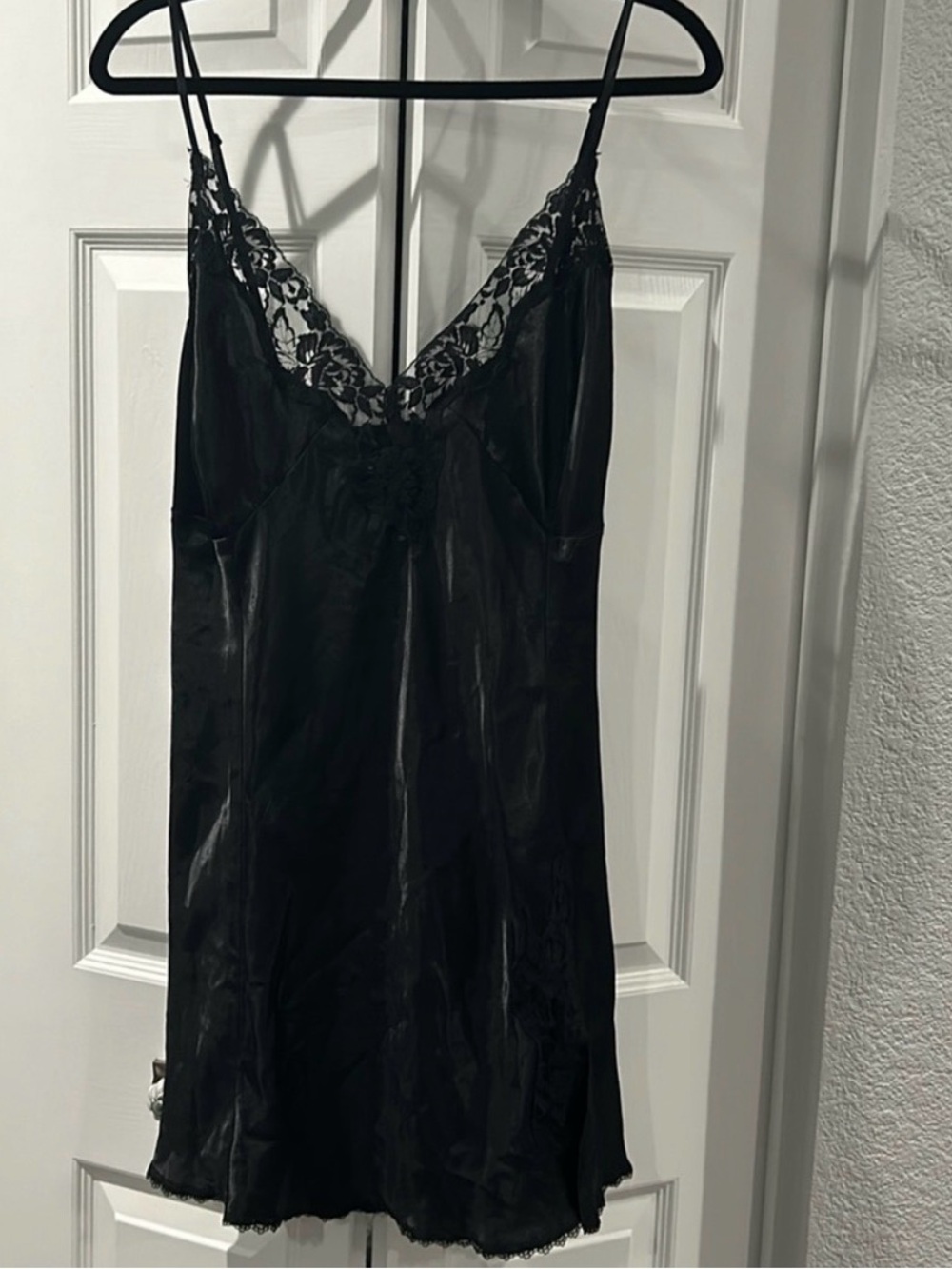 Torrid 90s Whimsigoth Y2K Coquette Black Lace Trim Satin Chemise 3X
